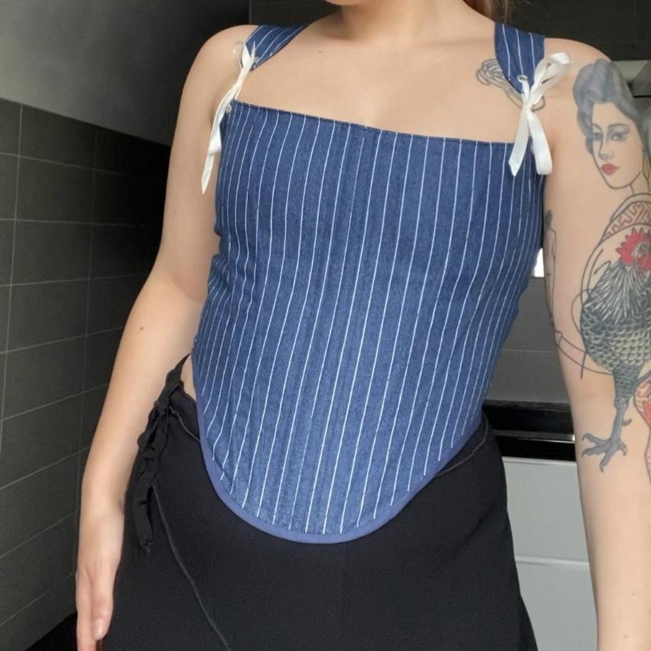 Alta Pinstripe Denim corset