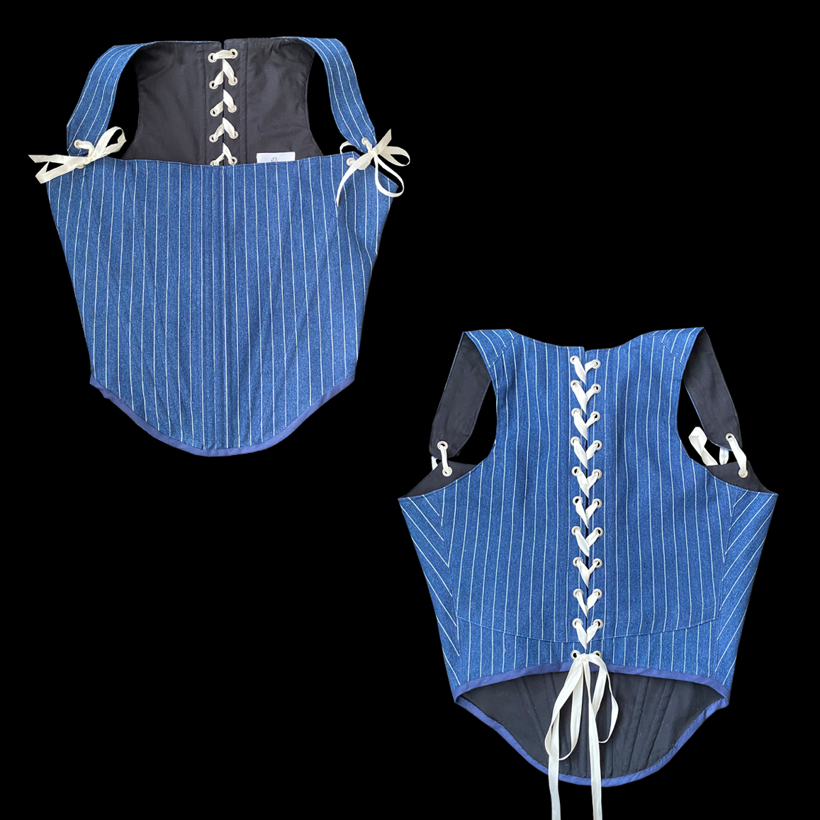 Alta Pinstripe Denim corset