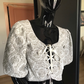 Louise Floral Jacquard Sleeve corset